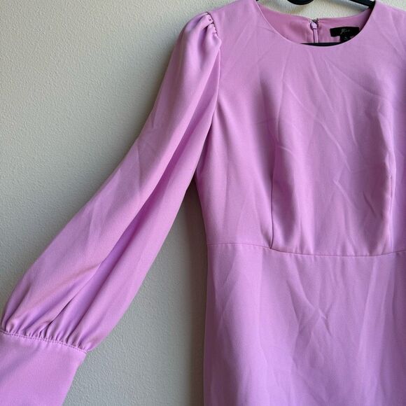J. Crew Long Sleeve Dress Button Detail 365 Crepe Sundrenched Peony Lilac Size 6 - Picture 3 of 7